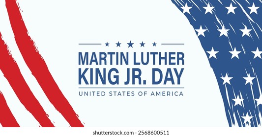 Celebrate Martin Luther King, Jr Day United States in January, federal holiday Patriotic american elements Poster, card, banner, background Vector