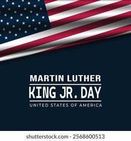 Celebrate Martin Luther King, Jr Day United States in January, federal holiday Patriotic american elements Poster, card, banner, background Vector