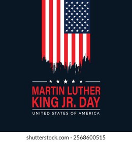 Celebrate Martin Luther King, Jr Day United States in January, federal holiday Patriotic american elements Poster, card, banner, background Vector