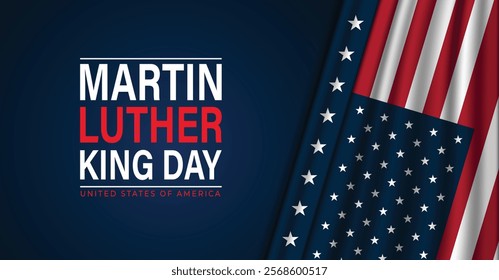 Celebrate Martin Luther King, Jr Day United States in January, federal holiday Patriotic american elements Poster, card, banner, background Vector