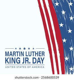 Celebrate Martin Luther King, Jr Day United States in January, federal holiday Patriotic american elements Poster, card, banner, background Vector