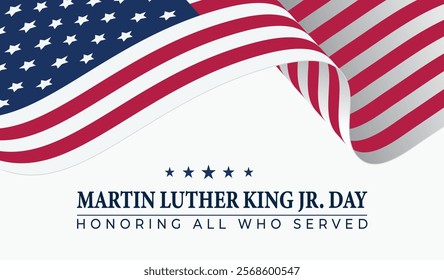 Celebrate Martin Luther King, Jr Day United States in January, federal holiday Patriotic american elements Poster, card, banner, background Vector