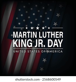 Celebrate Martin Luther King, Jr Day United States in January, federal holiday Patriotic american elements Poster, card, banner, background Vector