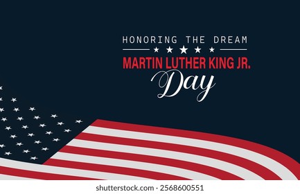 Celebrate Martin Luther King, Jr Day United States in January, federal holiday Patriotic american elements Poster, card, banner, background Vector