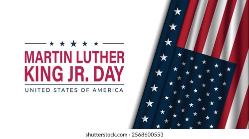 Celebrate Martin Luther King, Jr Day United States in January, federal holiday Patriotic american elements Poster, card, banner, background Vector