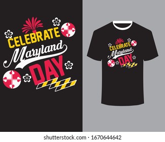 Feiern Sie Maryland Day Vektorillustration T Shirt Design