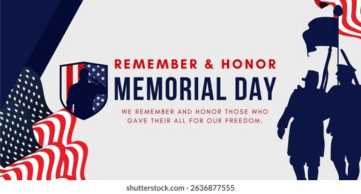 Celebrate Memorial Day with patriotic banners honoring all who served. Clean, bold, and ready for web or print.
