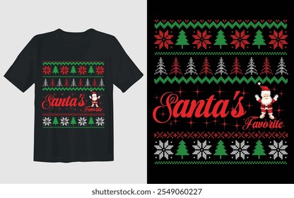 Celebrate the most wonderful time of the year with this unique Christmas T-shirt design! Perfect for spreading holiday cheer, this vibrant and festive artwork features beloved Christmas icons 