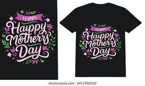 Celebrate Mother's Day with a unique T-shirt design on Shutterstock. Vector illustration features joyful elements, expressing love and appreciation. Perfect for a special and memorable gift!