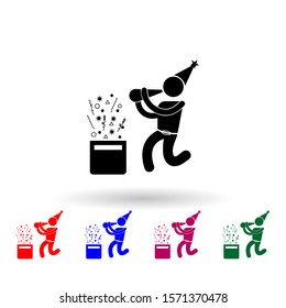 Celebrate multi color icon. Simple glyph, flat vector of party icons for ui and ux, website or mobile application