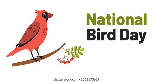 Celebrate National Bird Day with a colorful cardinal and nature appreciation