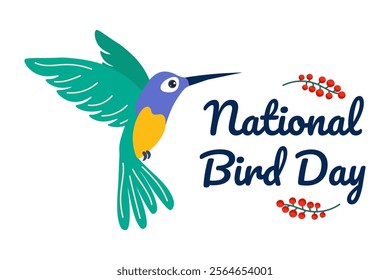 Celebrate National Bird Day with colorful hummingbirds and vibrant nature