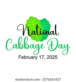 Celebrate National Cabbage Day on February 17, 2025, with this vibrant vector design! Perfect for festive promotions, recipes, or events. Download this SEO-optimized graphic now and stay inspired.