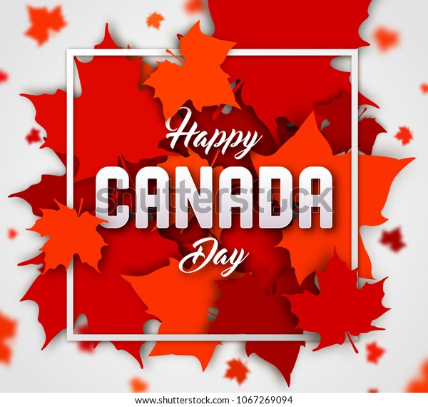 Celebrate National Day Canada Red Canadian Stock Vector (Royalty Free