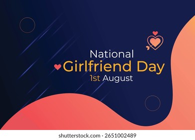 Celebrate national girlfriend day on august 1st with this vibrant graphic featuring hearts and abstract shapes