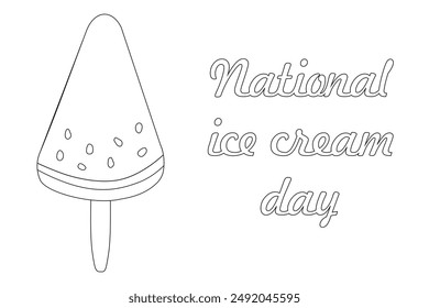 Celebrate National Ice Cream Day with this fun and easy coloring page featuring a delicious ice cream popsicle design.