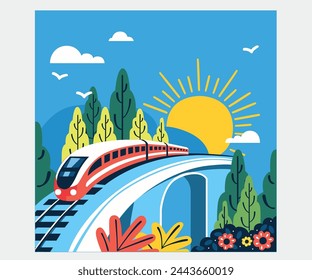 Feiern Sie den National Train Day mit einer einzigartigen handgezeichneten Illustration, die die Schönheit und Nostalgie der Züge darstellt. Entdecken Sie dieses besondere Kunstwerk und erinnern Sie stilvoll an den Tag