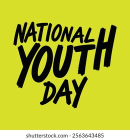 Celebrate National Youth Day with this bold and vibrant poster design, featuring dynamic typography and an eye-catching yellow background