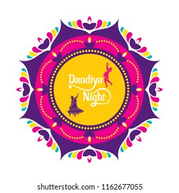 Celebrate navratri festival with dancing garba design vector illustration.