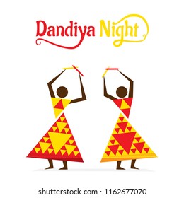 Celebrate navratri festival with dancing garba design vector illustration.