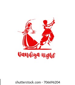 Celebrate navratri festival with dancing garba men design vector, Hand Drawn Vector illustration.