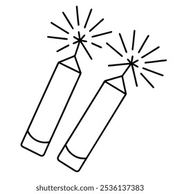 Celebrate New Year 2025 with this vibrant firecracker icon vector art. Perfect for festive decor, parties, and holiday-themed projects, adding excitement to any celebration design.