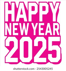 Celebrate the New Year 2025 with this bold and modern minimalist design, featuring clean typography and a striking black-and-white style, perfect for greetings and festive messages.