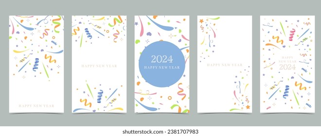 celebrate party background with confetti,glitter.Vector illustration for social media story