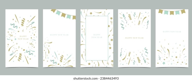 celebrate party background with confetti,glitter.Vector illustration for social media story