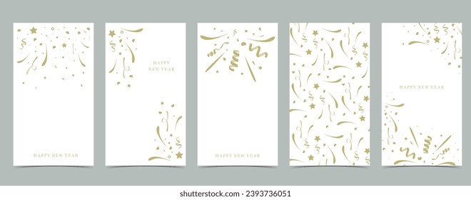 celebrate party background with confetti,glitter.Vector illustration for social media story