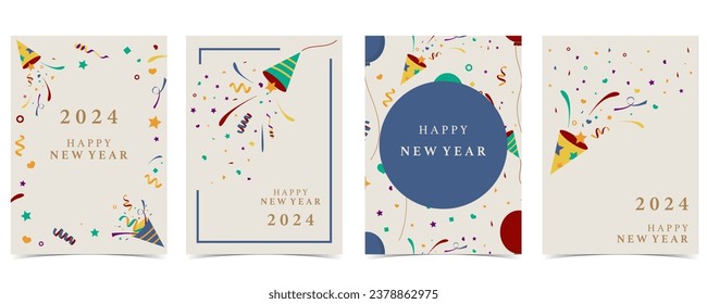 celebrate party background with party popper,glitter..Vector illustration for postcard,banner