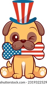 Celebrate the patriotic spirit of Independence Day with our charming 4th of July Dog Vector Design! This delightful and vibrant illustration captures the essence of the holiday, featuring an adorable 