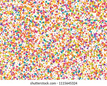 Celebrate pattern background of colored confetti and serpentine. Colorful festive texture