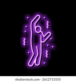celebrate people silhouette neon light sign vector. celebrate people silhouette sign. isolated symbol illustration