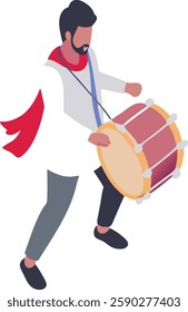 Celebrate with Playing Drums Icon - Festive Drum Music Symbol for Events