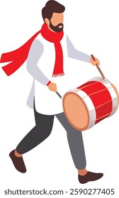 Celebrate with Playing Drums Icon - Festive Drum Music Symbol for Events