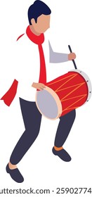 Celebrate with Playing Drums Icon - Festive Drum Music Symbol for Events