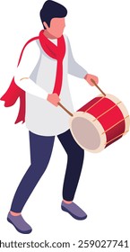 Celebrate with Playing Drums Icon - Festive Drum Music Symbol for Events