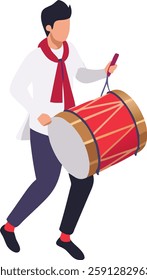 Celebrate with Playing Drums Icon - Festive Drum Music Symbol for Events