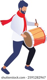 Celebrate with Playing Drums Icon - Festive Drum Music Symbol for Events