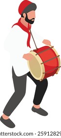 Celebrate with Playing Drums Icon - Festive Drum Music Symbol for Events