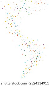 Celebrate Polka Decoration Vector White Background. Fun Splash Card. Transparent Circle Wallpaper. Color Dust Flying Invitation.