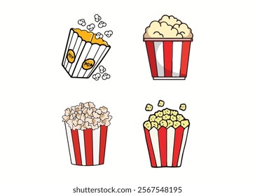 Celebrate Popcorn Day with vibrant vector art! Includes popcorn tubs, kernels, movie reels, banners, and fun typography. Perfect for posters, social media, and festive designs!