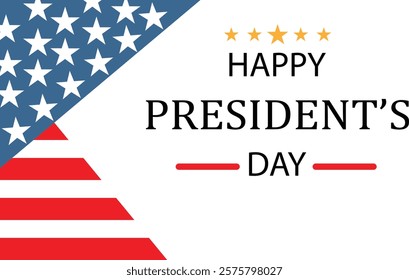 Celebrate Presidents' Day with this elegant and festive banner vector design illustration, honoring the contributions of U.S. presidents throughout history.