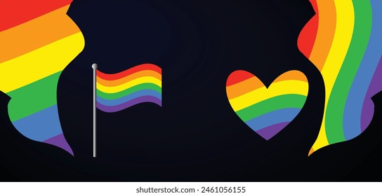 Celebrate Pride Month Flag And Heart