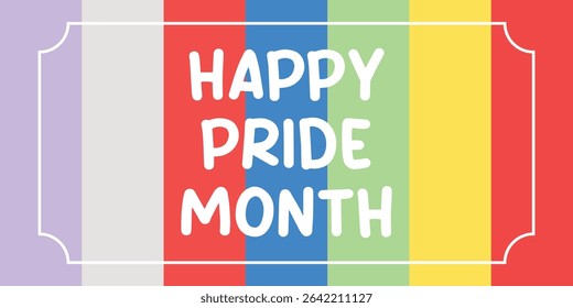 
Celebrate pride month. greeting card. colorful rainbow pride background for banner. poster. social media. LGBTQ 