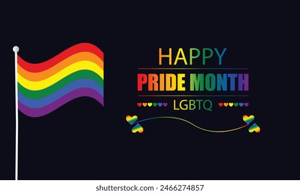 Celebrate Pride in Style Text and Flag Illustration Design