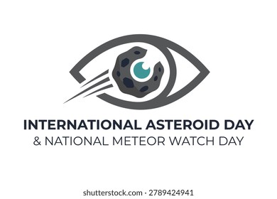 Celebrate and raise awareness about asteroids and meteor watching events worldwide with this creative eye and space graphic design