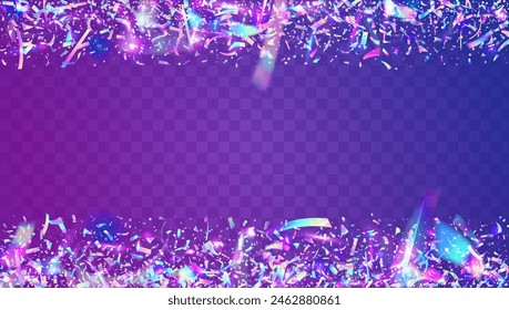 Celebrate Ribbon. Retro Holographic Serpentine. Rainbow Banner. Carnival Confetti. Isolated Flag. Happy Pattern. Anniversary Glitter. Purple Foil Burst. Pink Celebrate Ribbon