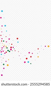 Celebrate Round Top Vector Transparent Background. Festival Confetti Postcard. Carnival Circle Card. Rainbow Polka FallingFestive Invitation.